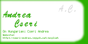 andrea cseri business card